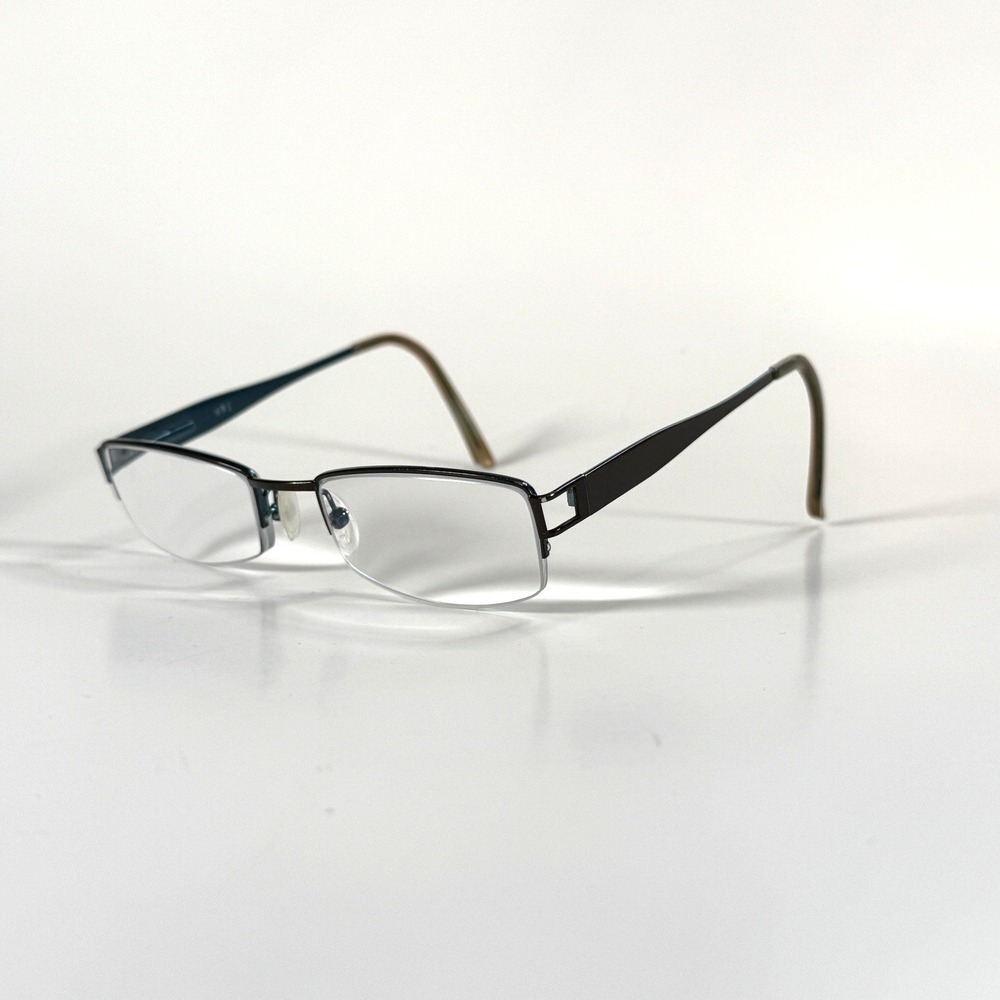 OGI MOD 3052B Eyeglasses Frame‎ Only 48-18-140 Half Rim Brown/Green Metal